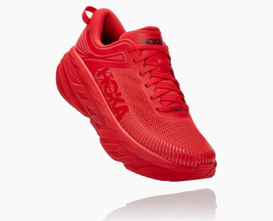 Hoka Australia One One Bondi 7 - Mens Running Shoes Red - NIEJM-2085